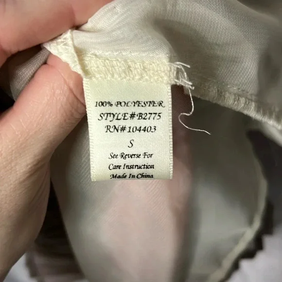 Blu Pepper Pleated Cream, Blue, Coral and Gray Dress - size Small - Picture 11 of 12